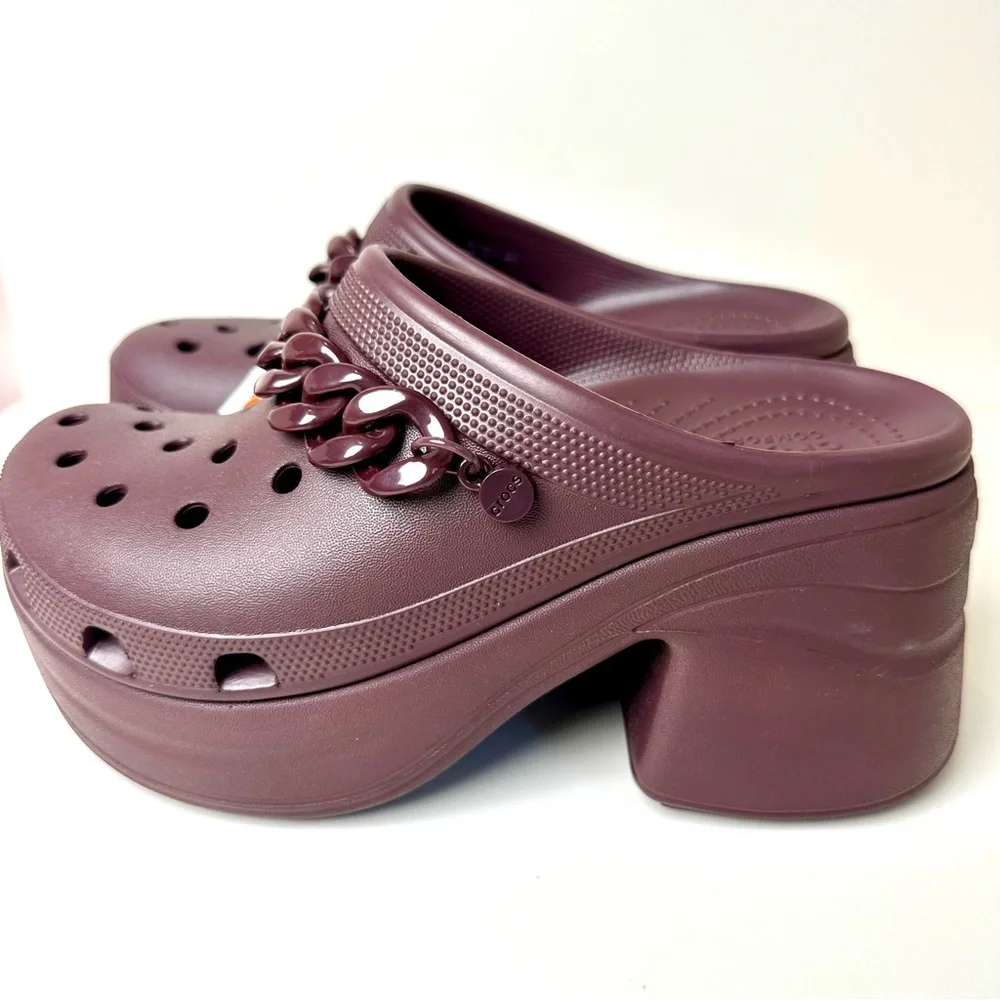 🔖 CROCS Siren Chain Clog High-Heel Stylish Unisex Light Weight - Picture 1 of 8